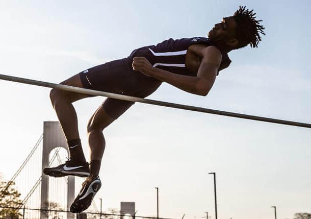 Poly Prep athlete practicing the high-jump